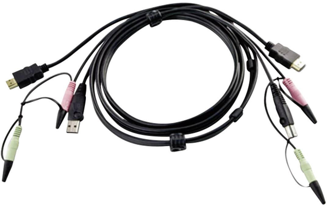 ATEN KVM Anschlusskabel [2x Klinkenstecker 3.5 mm, USB 1.1 Stecker A, HDMI-Stecker - 2x Klinkenstecker 3.5 mm, USB 1.1 Stecker A, HDMI-Stecker]