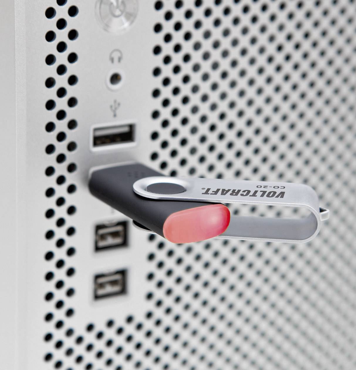 VOLTCRAFT CO-20 USB-Luftqualitätssensor, Raumluftmessgerät, USB-Stick zur Anzeige der Luftqualität, Auswerte-Software