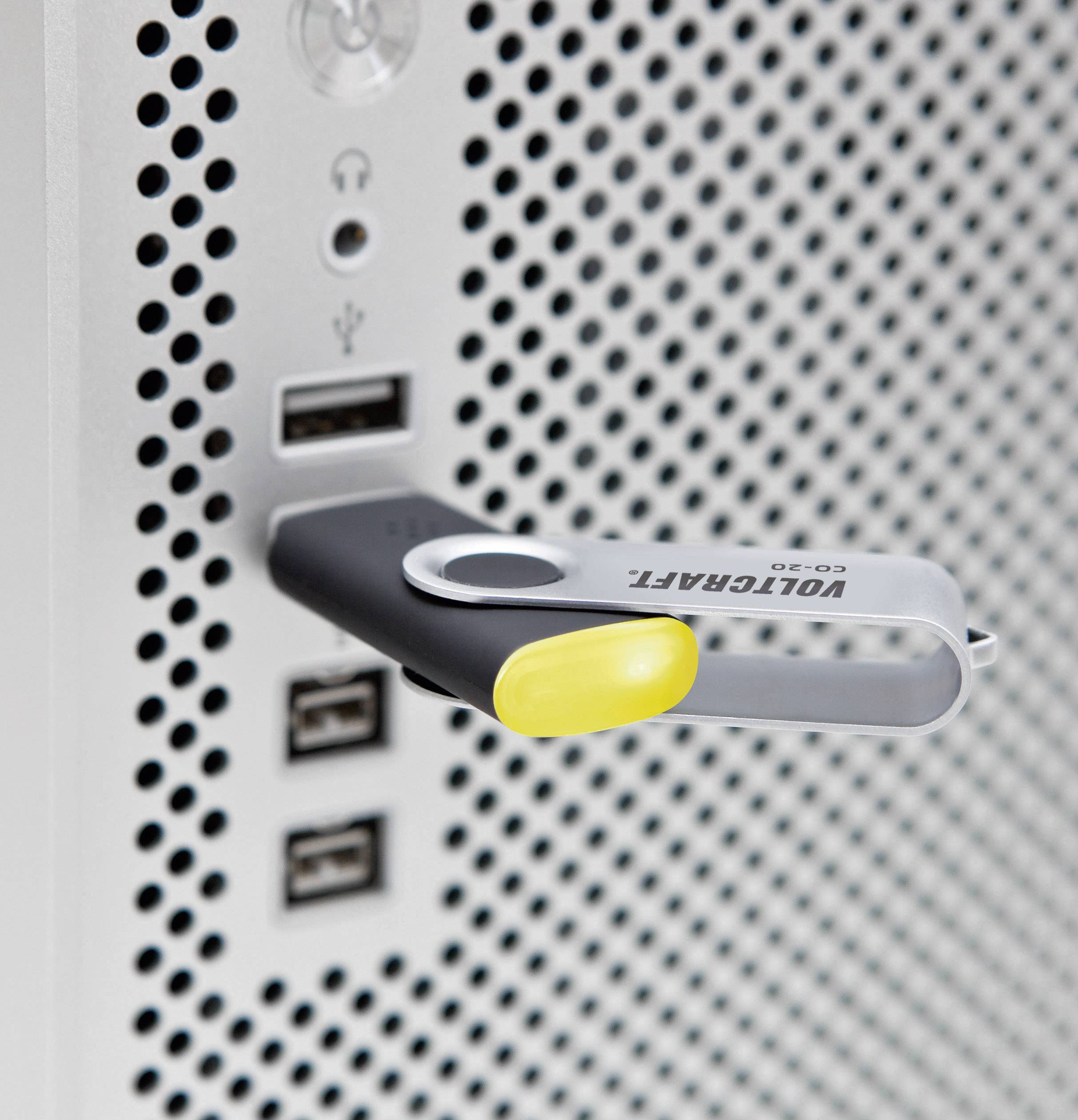 VOLTCRAFT CO-20 USB-Luftqualitätssensor, Raumluftmessgerät, USB-Stick zur Anzeige der Luftqualität, Auswerte-Software
