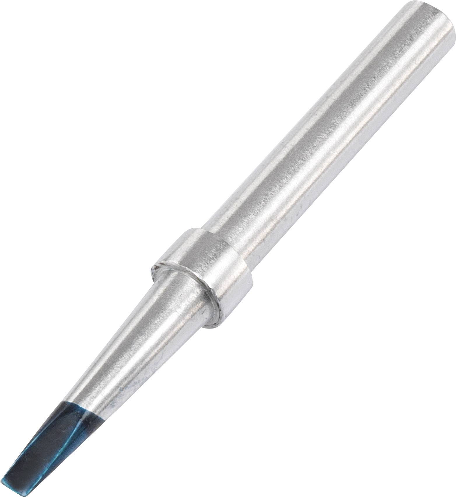 Lötkolbenspitze aus Metall, konische Form, blaue Spitze, zur präzisen Durchführung von Lötarbeiten.