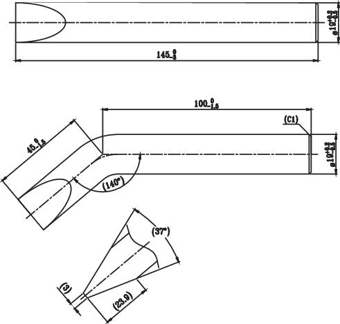 TOOLCRAFT KB-200 Lötspitze Meißelform, gebogen Spitzen-Größe 19.5mm Spitzen-Länge 130mm Inhalt 1St.