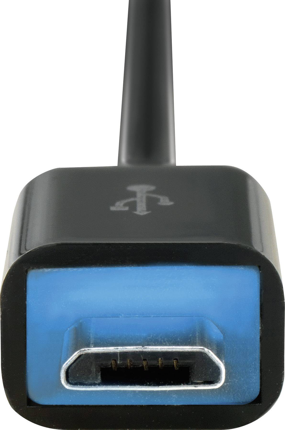 Renkforce USB-Kabel USB 2.0 USB-A Stecker, USB-Micro-B Stecker 1.50m Schwarz SuperSoft-Ummantelung, mit LED RF-4080798