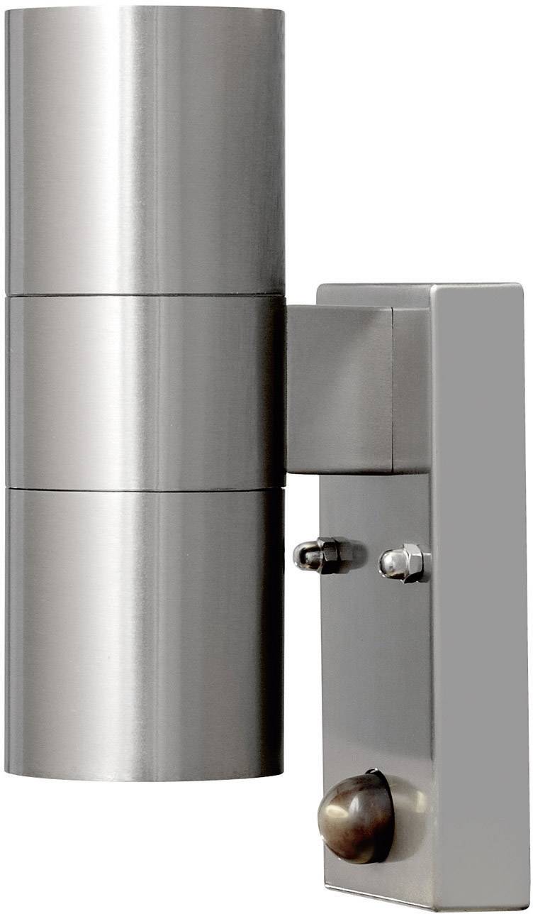 Konstsmide Modena 7542-000 Außenwandleuchte mit Bewegungsmelder Halogen GU10 70 W Edelstahl