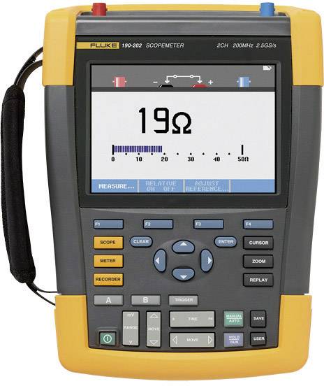 Fluke 190-202 Hand-Oszilloskop 200 MHz 2-Kanal 2.5 GSa/s 10 kpts 8 Bit Digital-Speicher (DSO), Komponententest, Multimeter-Funktionen 1 St.