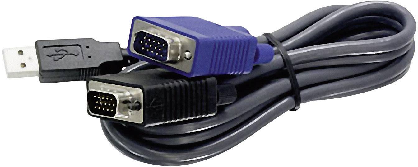 TrendNet KVM Anschlusskabel [1x VGA-Stecker - 1x VGA-Stecker, USB 1.1 Stecker A] 3.10 m Schwarz