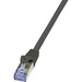 LogiLink CQ3013S RJ45 Câble réseau, câble patch CAT 6a S/FTP 0.25 m noir ignifuge, avec cliquet d'encastrement