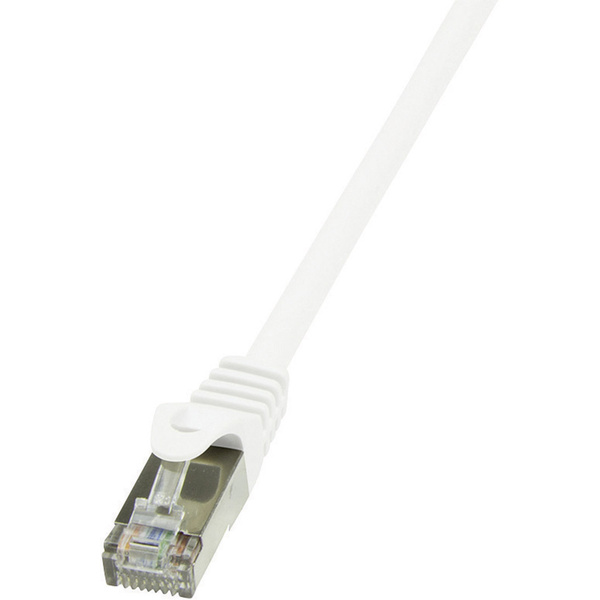 LogiLink CP2051S RJ45 Netzwerkkabel, Patchkabel CAT 6 F/UTP 2.00m Weiß mit Rastnasenschutz