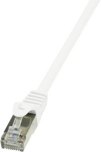 LogiLink CP2111S RJ45 Patchkabel CAT 6 F/UTP 20.00 m Weiß mit Rastnasenschutz 1 St.