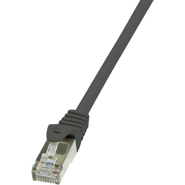 LogiLink CP2053S RJ45 Netzwerkkabel, Patchkabel CAT 6 F/UTP 2.00m Schwarz mit Rastnasenschutz