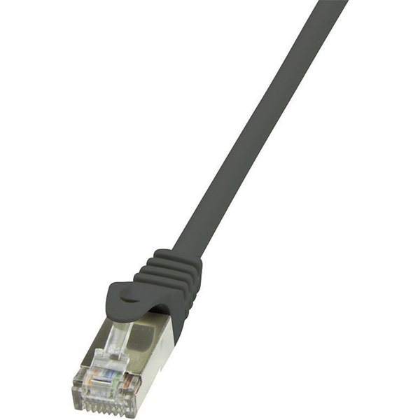 LogiLink CP2063S RJ45 Netzwerkkabel, Patchkabel CAT 6 F/UTP 3.00m Schwarz mit Rastnasenschutz 1St.