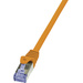 LogiLink CQ3028S RJ45 Netzwerkkabel, Patchkabel CAT 6a S/FTP 0.50m Orange Flammwidrig, mit Rastnasenschutz