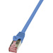 Câble réseau RJ45 CAT 6 S / FTP LogiLink - 2 connecteurs RJ45 - 0,25 m - Bleu - CQ2016S