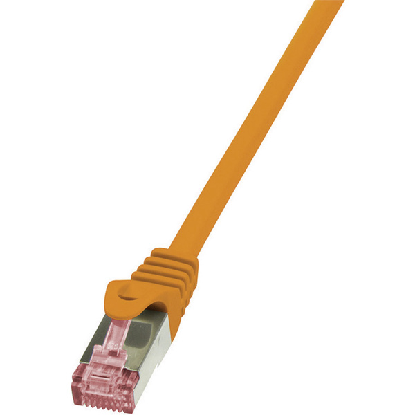 LogiLink CQ2078S RJ45 Netzwerkkabel, Patchkabel CAT 6 S/FTP 5.00 m Orange Flammwidrig, mit Rastnase