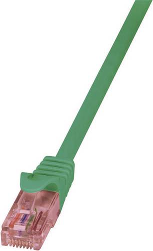LogiLink CQ2055U RJ45 Patchkabel CAT 6 U/UTP 2.00 m Grün Flammwidrig, mit Rastnasenschutz