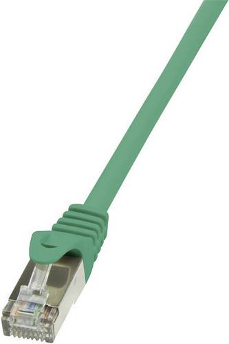LogiLink RJ45 Netzwerk Anschlusskabel CAT 5e SF/UTP 25.00cm Grün mit Rastnasenschutz
