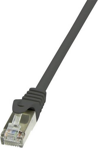 LogiLink RJ45 Netzwerk Anschlusskabel CAT 5e F/UTP 3.00m Schwarz mit Rastnasenschutz