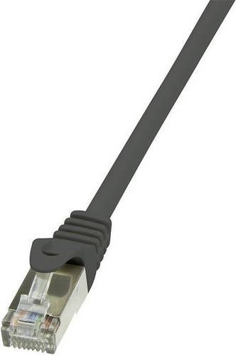 LogiLink RJ45 Netzwerk Anschlusskabel CAT 5e F/UTP 5.00m Schwarz mit Rastnasenschutz