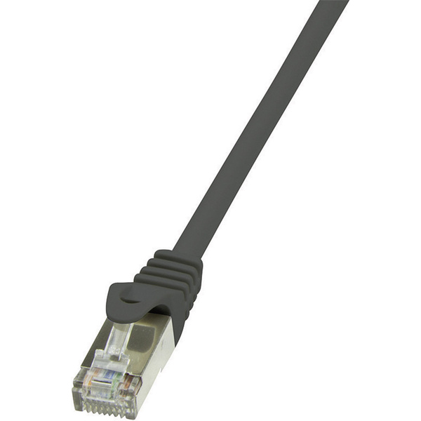 LogiLink CP1093S RJ45 Netzwerkkabel, Patchkabel CAT 5e F/UTP 10.00m Schwarz mit Rastnasenschutz 1St.