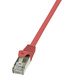 LogiLink CP1014S RJ45 Netzwerkkabel, Patchkabel CAT 5e F/UTP 0.25m Rot mit Rastnasenschutz