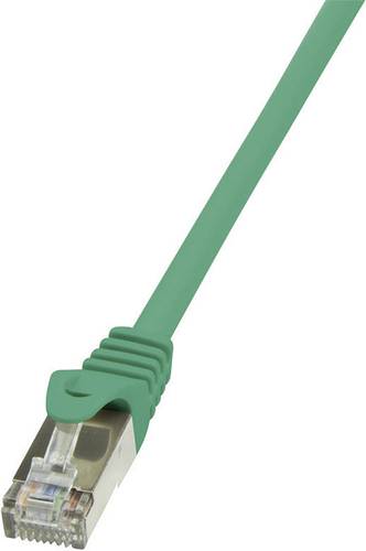 LogiLink RJ45 Netzwerk Anschlusskabel CAT 5e F/UTP 25.00cm Grün mit Rastnasenschutz