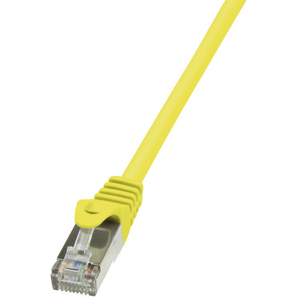 LogiLink CP1057S RJ45 Netzwerkkabel, Patchkabel CAT 5e F/UTP 2.00m Gelb mit Rastnasenschutz