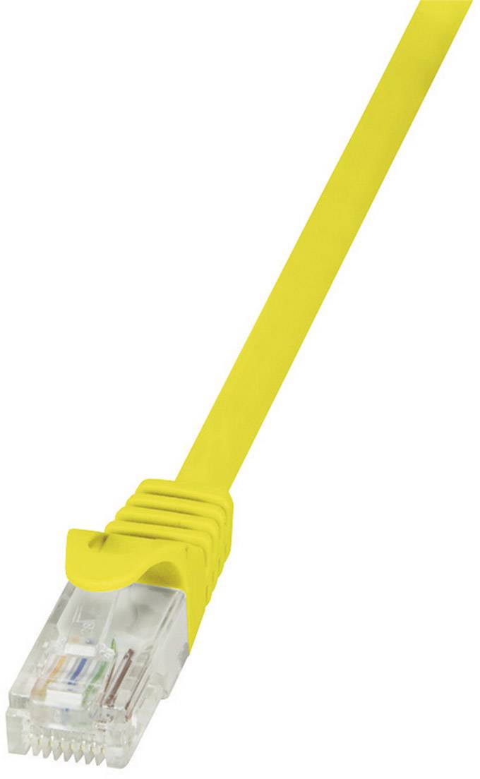 LogiLink CP1077U RJ45 Patchkabel CAT 5e U/UTP 5.00 m Gelb mit Rastnasenschutz 1 St.