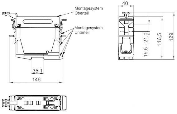 QUICK & EASY Montagesystem Oberteil H-B 10 LAPP 10 St.