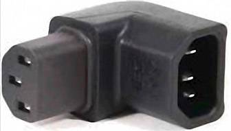 TRU COMPONENTS IEC13214-R Netz-Adapter Kaltgeräte-Buchse C13 - Kaltgeräte-Stecker C14 Gesamtpolzahl: 2 + PE Schwarz 1St.