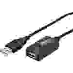 Digitus USB-Kabel USB 2.0 5.00 m Aktiv mit Signalverstärkung USB-A Stecker, USB-A Buchse Schwarz DA