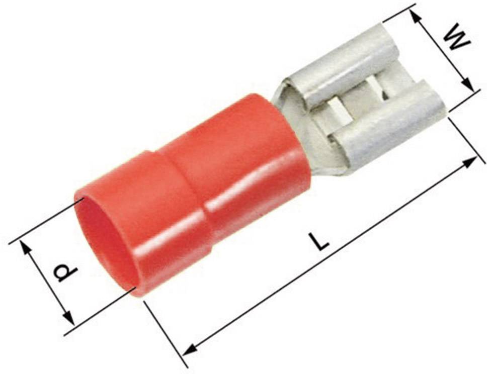 LAPP 63101030 Flachsteckhülse Steckbreite: 4.8mm Steckdicke: 0.5mm 180° Teilisoliert Rot 100St.