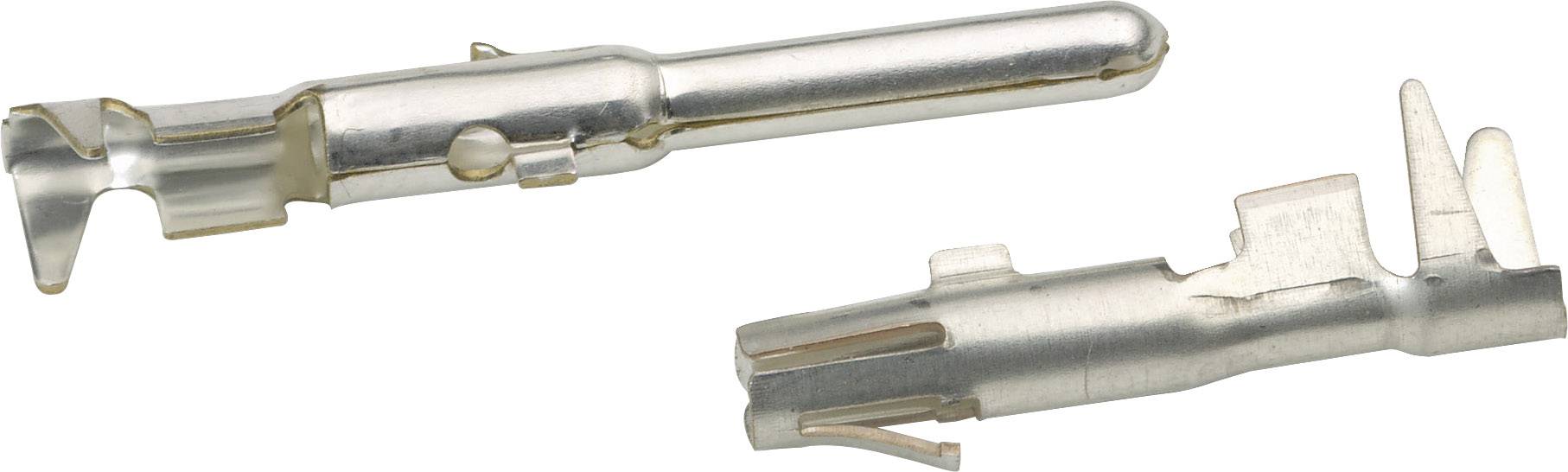 Zwei metallische Kabelklemmen auf weißem Hintergrund, eine stehend und eine liegend. Sie sind unlackiert und für elektrische Verbindungen geeignet.