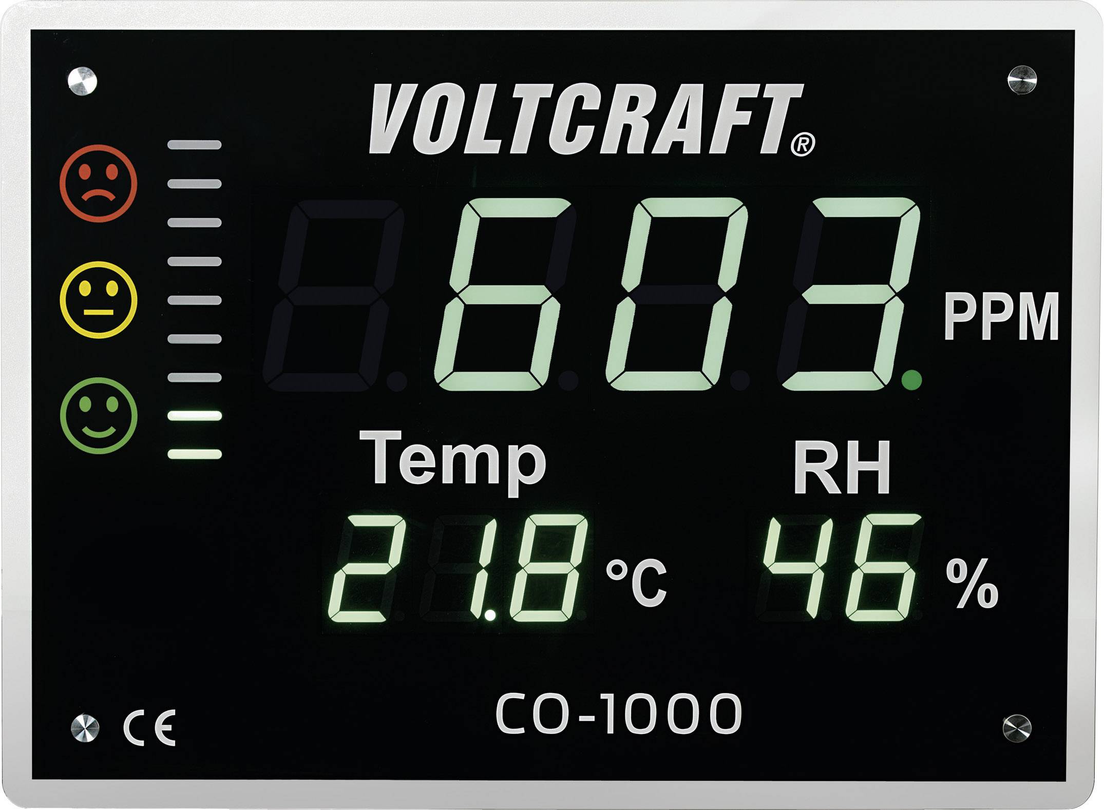 VOLTCRAFT CO-1000 Riesen-LED-Anzeigetafel für Büro-Räume, Raumluft-Messgerät