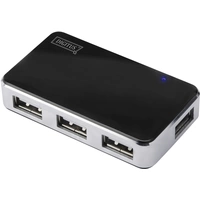 Digitus DA-70220 4 Port USB 2.0-Hub Schwarz, Silber Digitus DA-70220 4 Port USB 2.0-Hub Schwarz, Silber