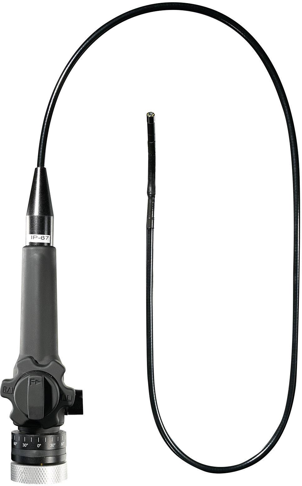 Ein flexibles Endoskop mit langer, schlanker Sonde und Griff zur medizinischen oder technischen Untersuchung.