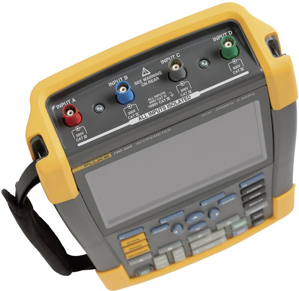 Fluke 190-204/EU Hand-Oszilloskop (Scope-Meter) 200MHz 4-Kanal 2.5 GSa/s 10 kpts 8 Bit Digital-Speicher (DSO), Komponententest