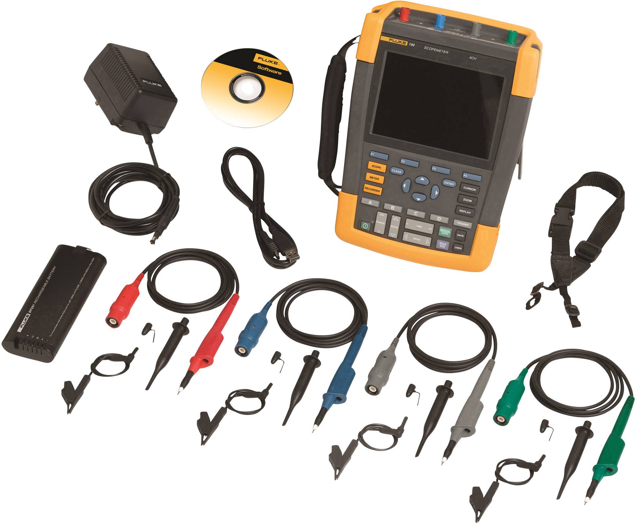 Fluke 190-104/EU Hand-Oszilloskop (Scope-Meter) 100MHz 4-Kanal 1.25 GSa/s 10 kpts 8 Bit Digital-Speicher (DSO), Komponententest