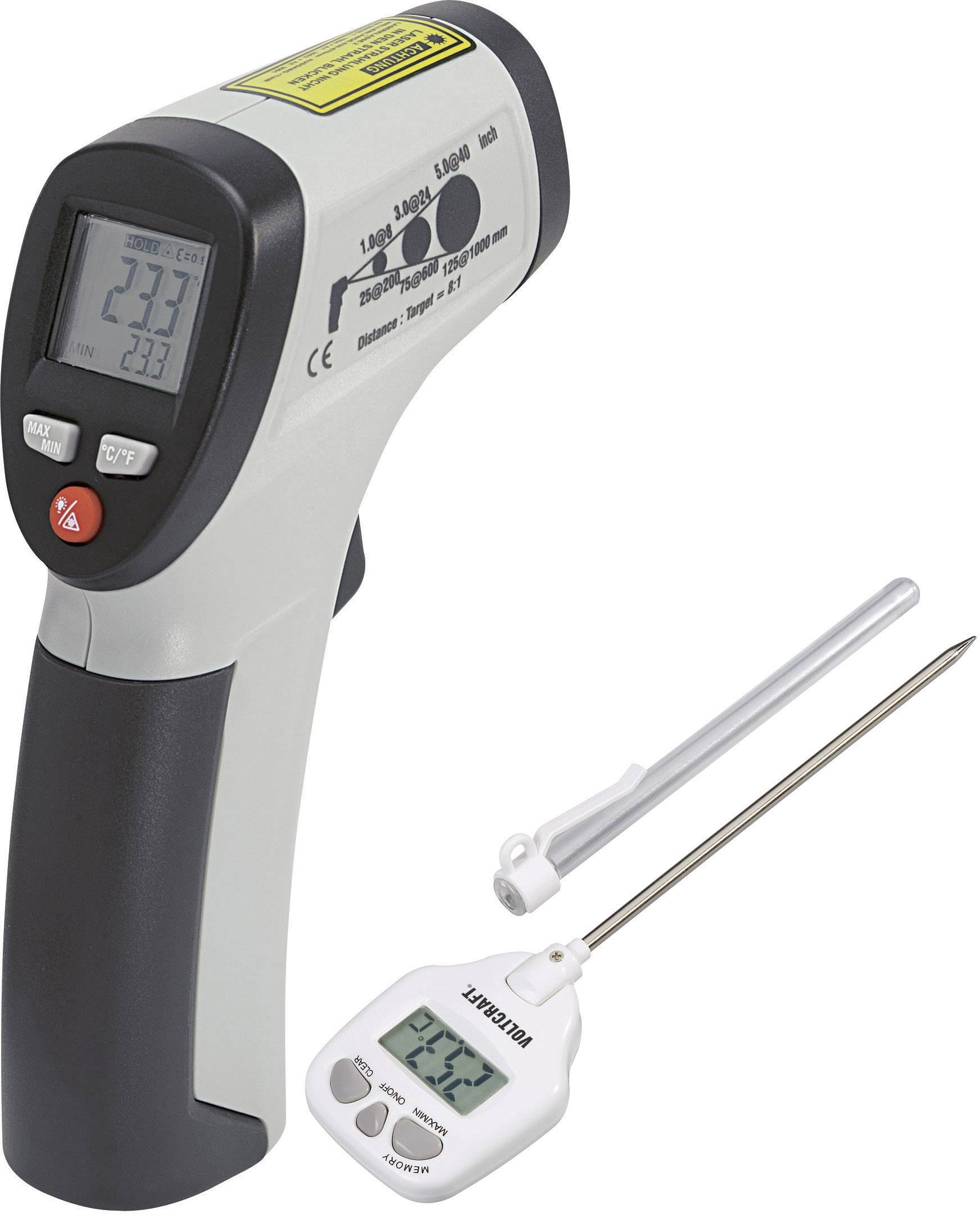 Jubiläumsangebot VOLTCRAFT IR 260-8S / DET1R Infrarot-Thermometer inkl. DET1R Einstich-Thermometer