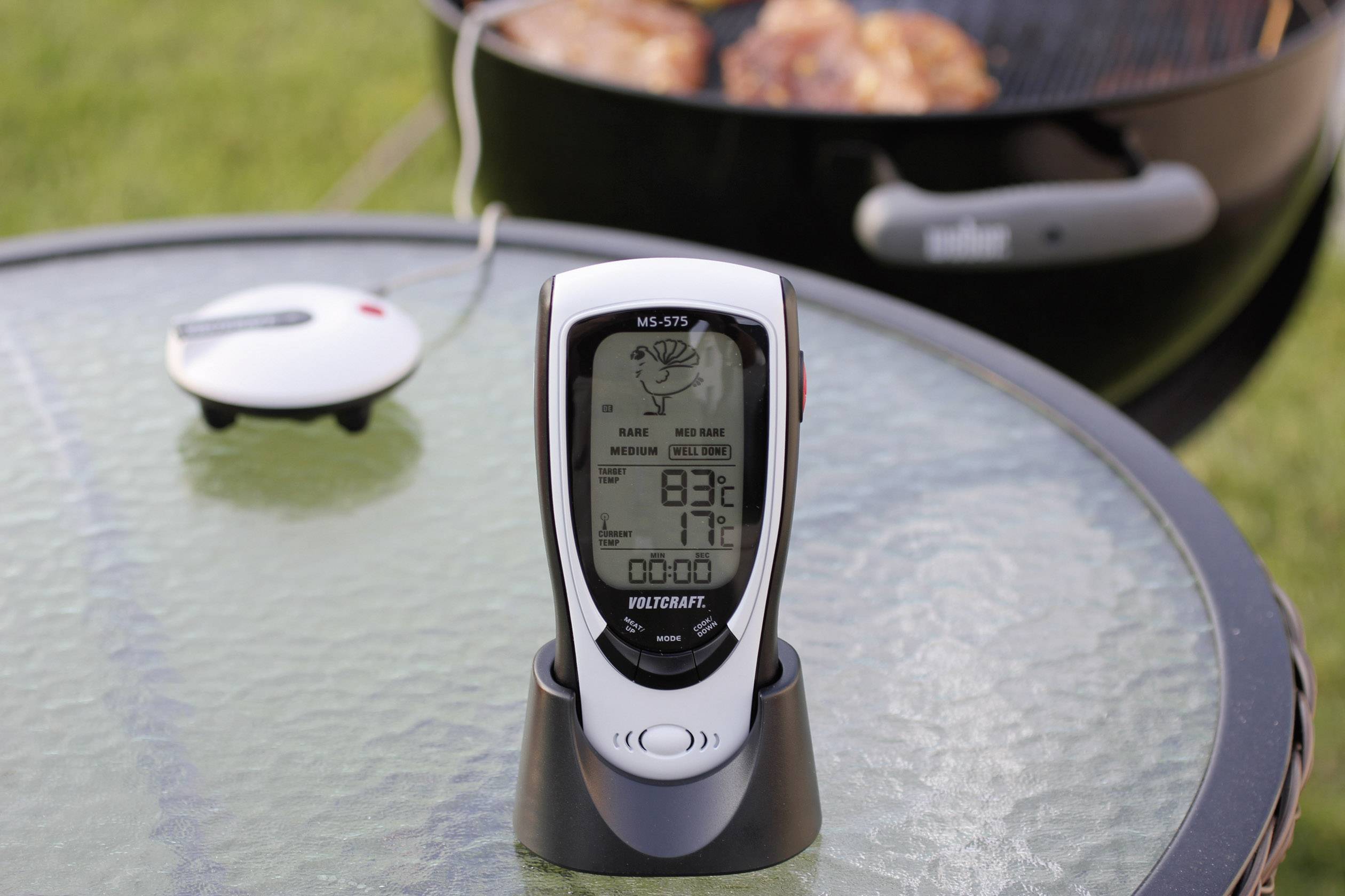VOLTCRAFT MS-575 Funk-Grillthermometer Einstichthermometer Messbereich Temperatur 0 bis 300°C Funkübertragung