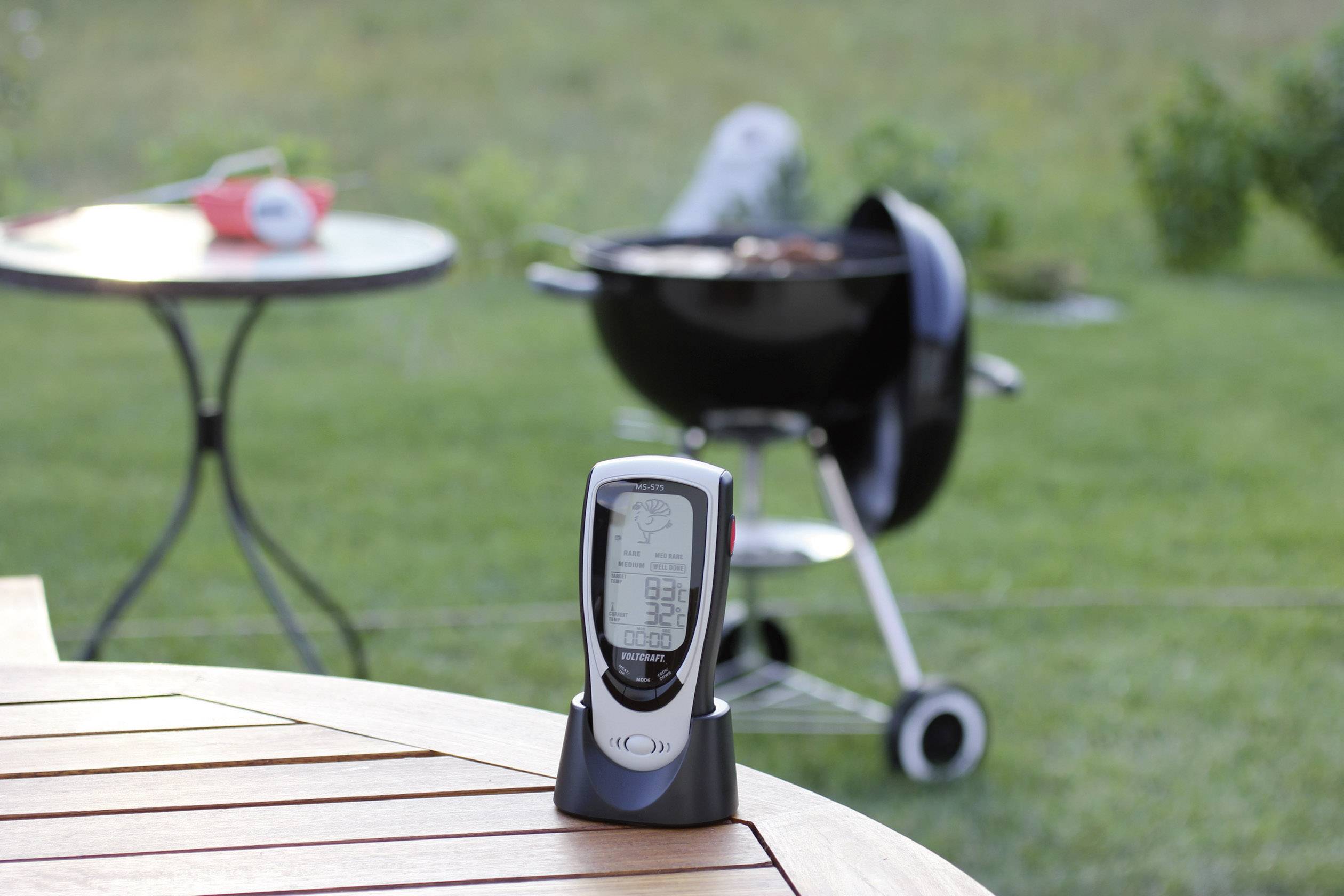 VOLTCRAFT MS-575 Funk-Grillthermometer Einstichthermometer Messbereich Temperatur 0 bis 300°C Funkübertragung