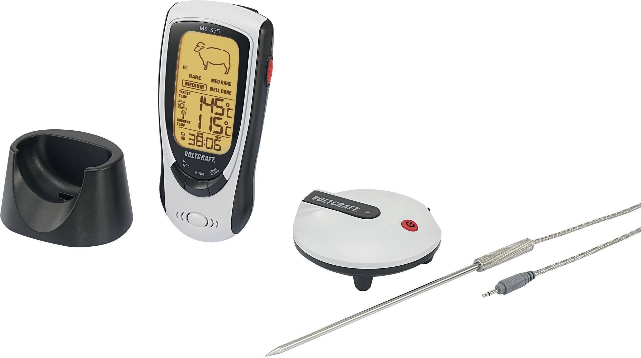 VOLTCRAFT MS-575 Funk-Grillthermometer Einstichthermometer Messbereich Temperatur 0 bis 300°C Funkübertragung