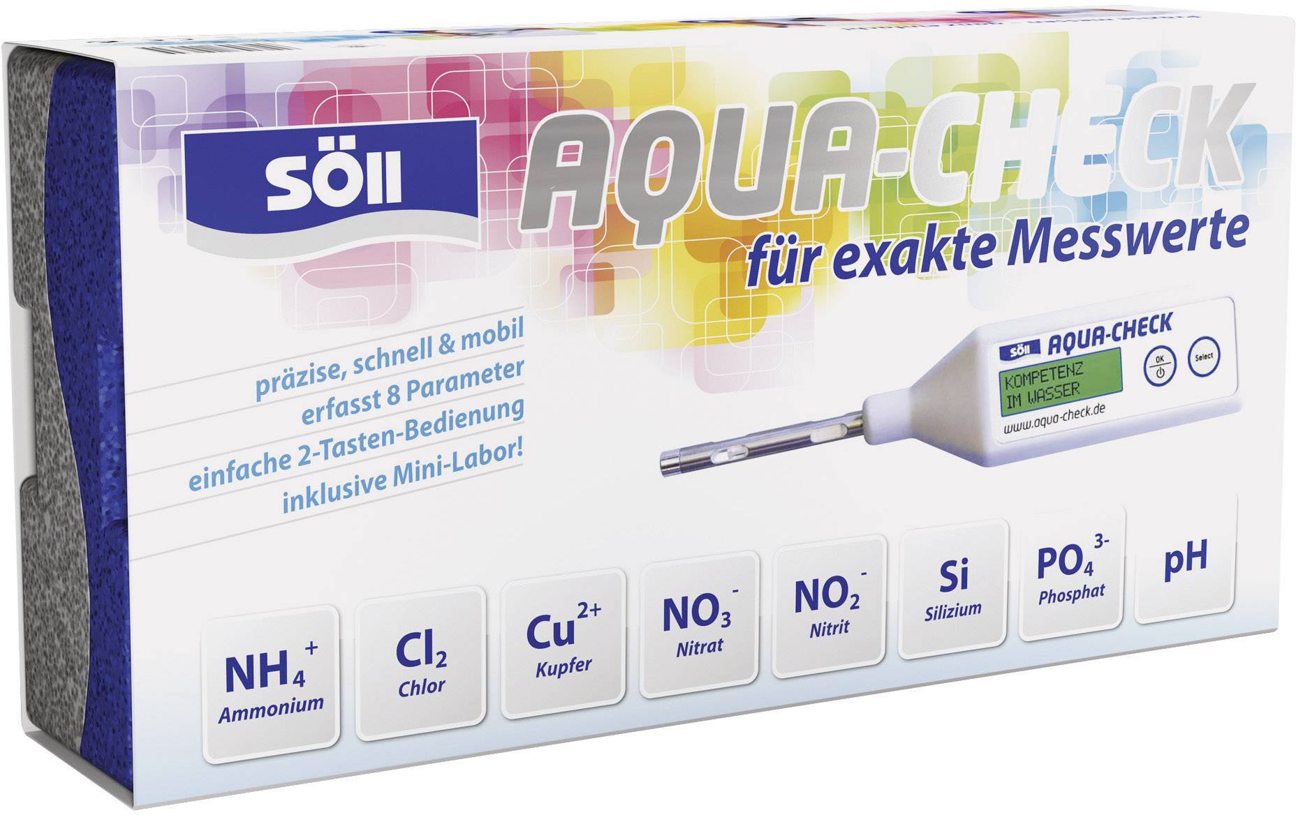 Söll Kombi-Messgerät Silizium, pH-Wert, Phosphat, Nitrit, Nitrat, Kupfer, Chlor, Fluorid