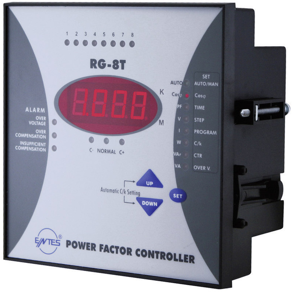 ENTES RG-8T RG-8T 1-Phasen Leistungsfaktorregler für 8 Kondensatorenstufen Einbauinstrument