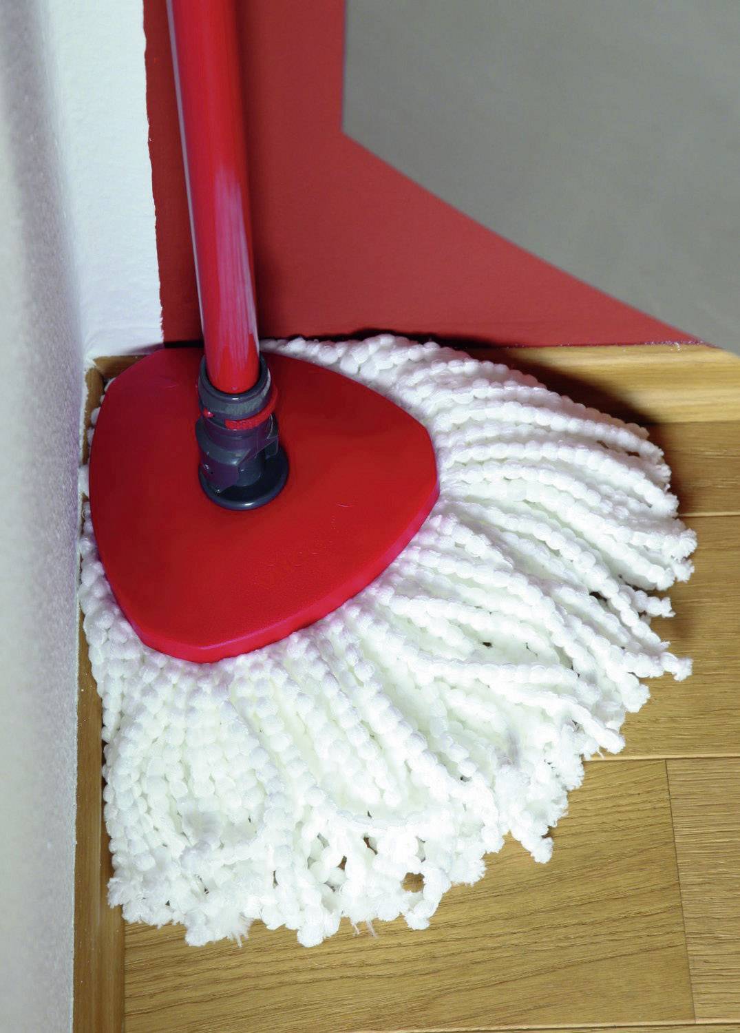 Easy Wring &amp; Clean, Laminat, Kacheln, Holz, Faser, Grau, Rot
