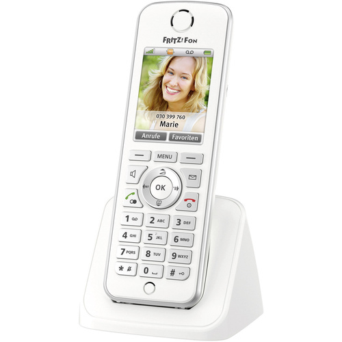 AVM FRITZ!Fon C4 Schnurloses Telefon VoIP Freisprechen, Headsetanschluss Farbdisplay Weiß, Silber