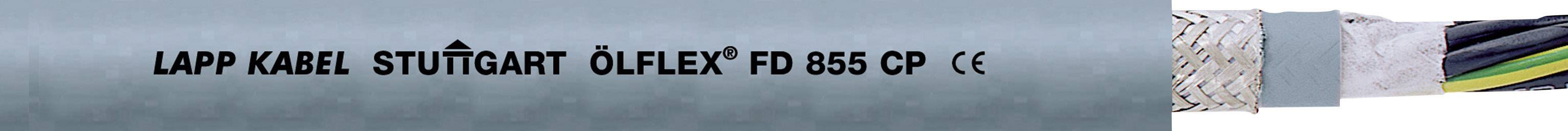 Graues Kabel mit schwarzer Aufschrift 'ÖLFLEX FD 855 CP' und CE-Kennzeichnung.