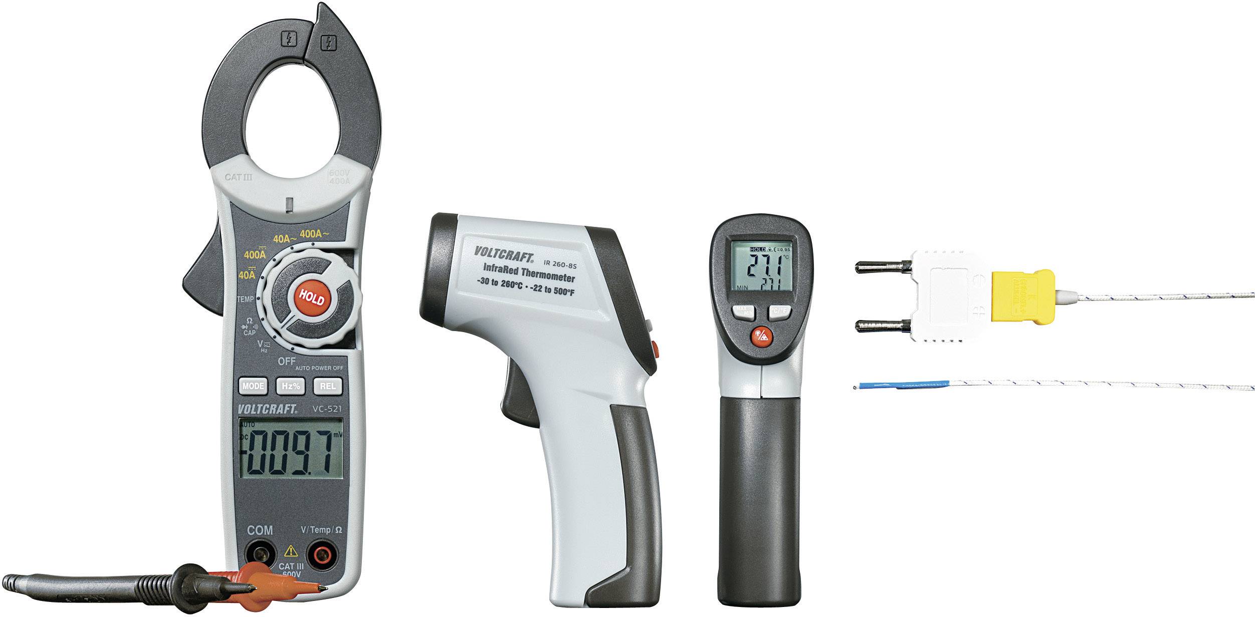 VOLTCRAFT VC-Test-Kit 100 Infrarot-Thermometer -30 bis +260°C Kontaktmessung