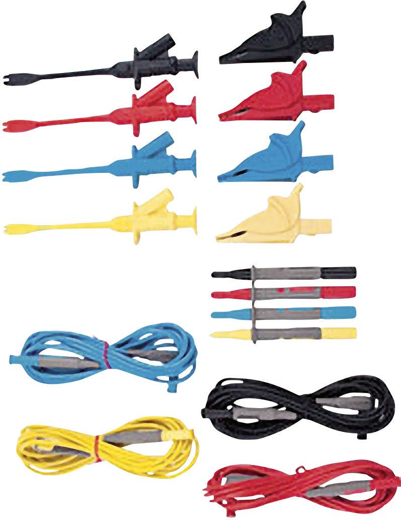 Extech PQ1000 Sicherheits-Messleitungs-Set Lamellenstecker 4mm Lamellenstecker 4mm 3.00m Schwarz, Rot, Blau, Gelb 1St.