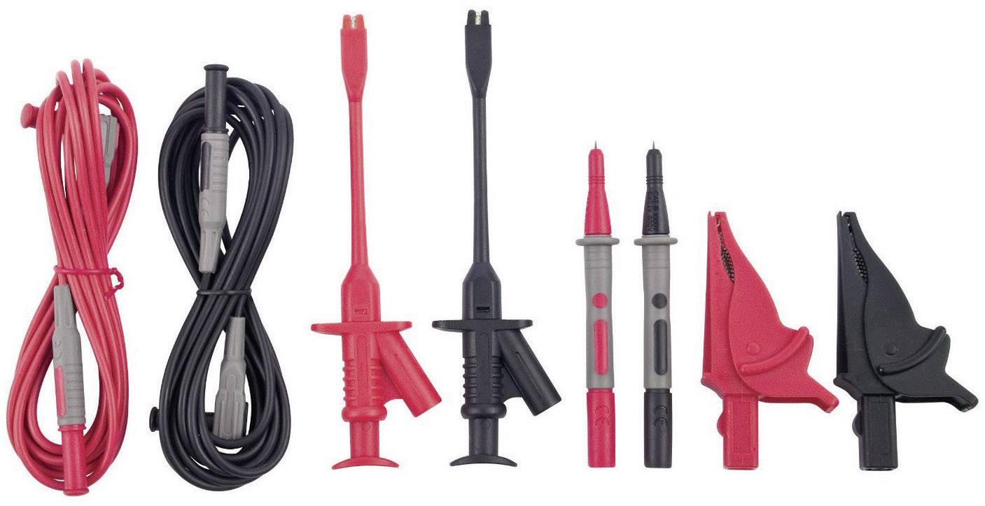 Extech PQ500 Sicherheits-Messleitungs-Set [Lamellenstecker 4 mm - Lamellenstecker 4 mm] 3.00 m Schwarz, Rot 1 St.
