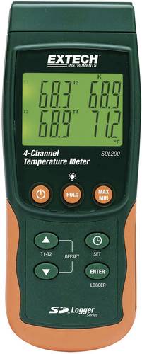 Extech SDL200 Temperatur-Messgerät -199 bis +1700°C Fühler-Typ K, J, T, E, R, S, Pt100 Datenlogge