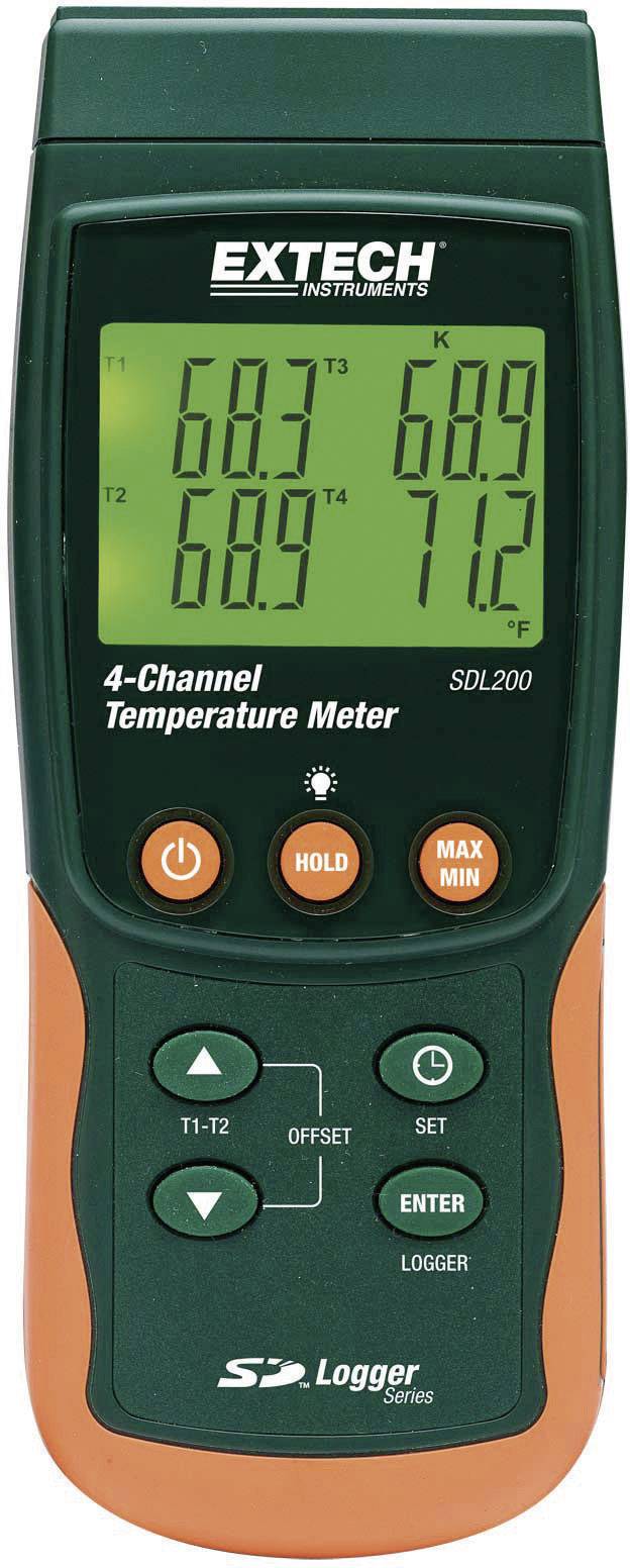Extech SDL200 Temperatur-Messgerät -199 - +1700 °C Fühler-Typ K, J, T, E, R, S, Pt100 Datenlogger-